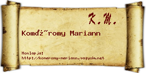 Komáromy Mariann névjegykártya