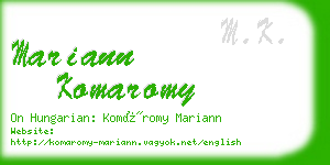 mariann komaromy business card